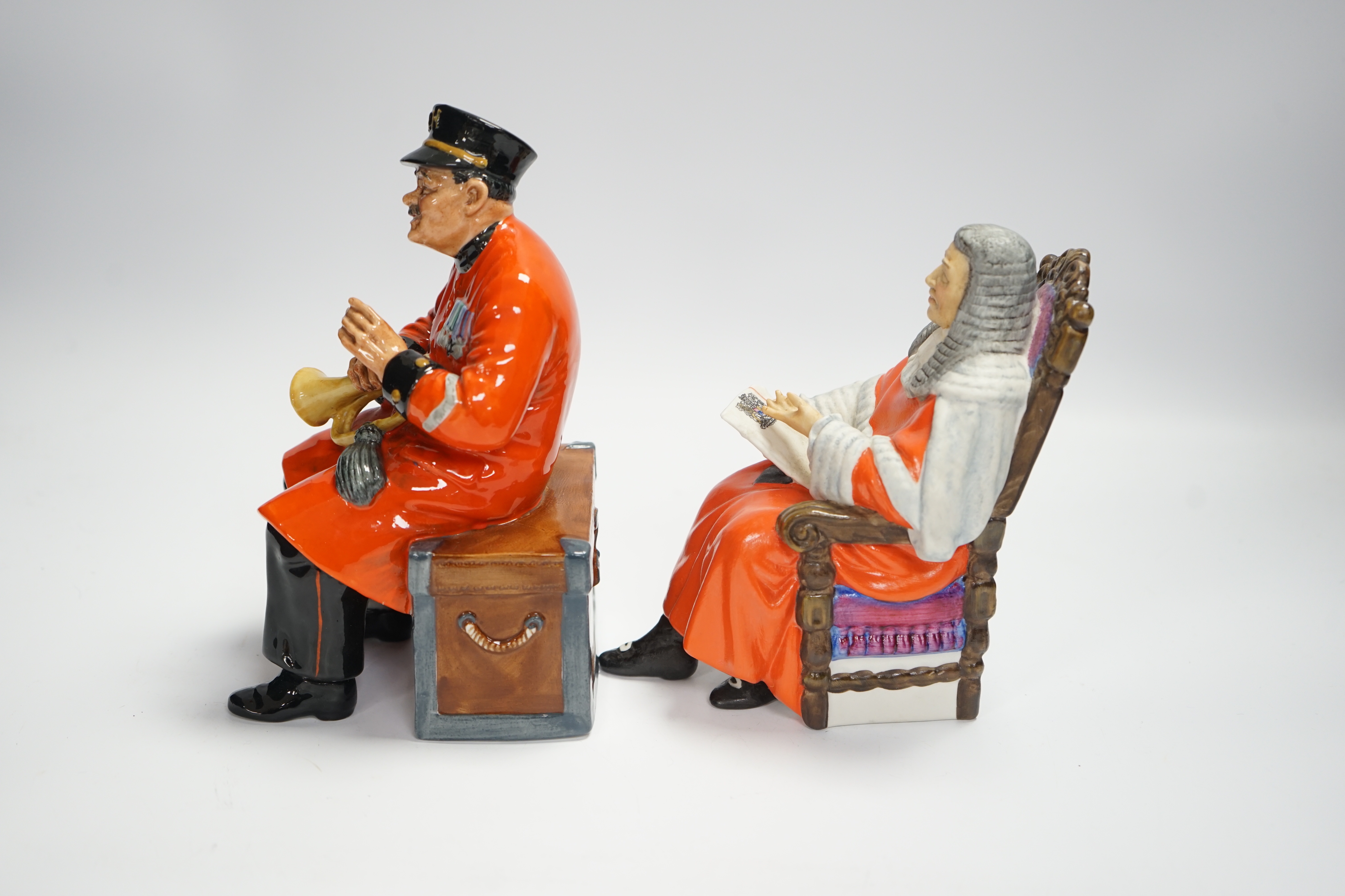 Two Royal Doulton figures, 'The Judge' and 'Past Glory', highest 20cm